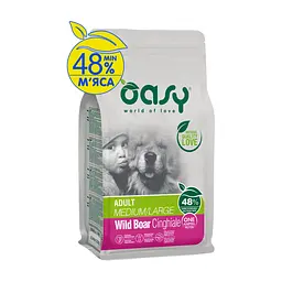 Сухий корм для собак OASY One Animal Protein ADULT Medium/Large з диким кабаном 2.5 кг (8053017348698)