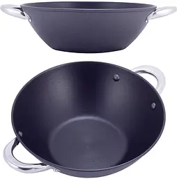 Котел чавунний "Wok", з антипригарним покриттям та аромо-кришкою Kamille Ø14,5хØ28х9,5 см kuh0007234 - мініатюра 2