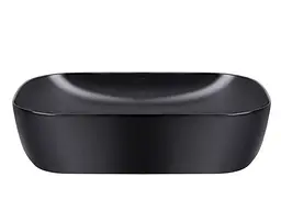 Комплект Qtap Robin: Раковина накладна прямокутна 600x390x150 мм Matt Black + Донний клапан PU03 (QT132143PMBMBN47296) - мініатюра 3