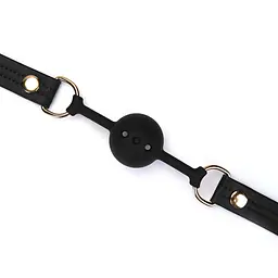Кляп Liebe Seele Organosilicon Ball Gag 4.3 см чорний - мініатюра 3