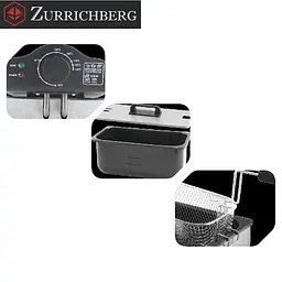 Універсальна електрична фритюрниця для дому Zurrichberg ZBP-7626 з терморегулятором та знімною чашею - мініатюра 6