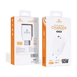 Зарядний пристрій XoKo 1xUSB-C PD65W + 1xUSB QC3.0 GaN white (XK-QC-620) - мініатюра 3