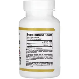 L-Аргінін California Gold Nutrition L-Arginine 500 мг 60 вегетаріанських капсул - мініатюра 2