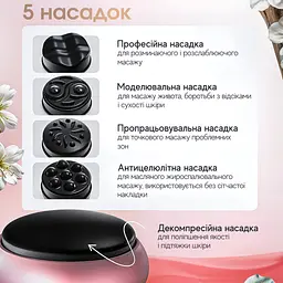 Інноваційний бездротовий антицелюлітний вібромасажер для м'язів тіла рук і ніг + 5 насадок + 6 швидкостей, Ручний лімфодренажний - мініатюра 5