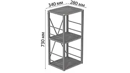 Етажерка 3/34 Ferrum-decor Серії Коннект 73x34x28 сірий ДСП Бетон 16мм (FRD-105545) - мініатюра 7