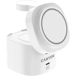 Зарядний пристрій Canyon 4-in-1 wireless charging stand 30W + charger 65W + cable 1.0m white (CNS-WCS405W) - мініатюра 3