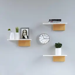 Настінна полиця Fytz Design White - Набір з 2 плаваючих полиць - Сучасні декоративні полиці для стін у вітальні - мініатюра 6