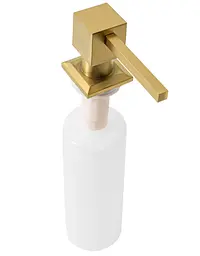 Дозатор миючого засобу Rea brushed gold 330мл квадратний BAT-05009, Золотий - мініатюра 5