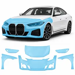 Антигравійна захисна бронеплівка за лекалами для BMW 4 Series Gran Coupe G26 2021- передня частина авто (капот бампер фари крила)