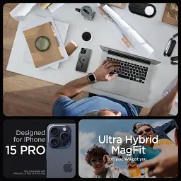 Чохол-накладка Spigen Ultra Hybrid MagFit для Apple iPhone 15 Pro Carbon Fiber (ACS06717) - мініатюра 2