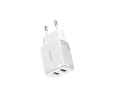 Мережевий зарядний пристрій BASEUS Compact 2xUSB 10.5 W 2.1 A White (CCXJ010202) - мініатюра 4
