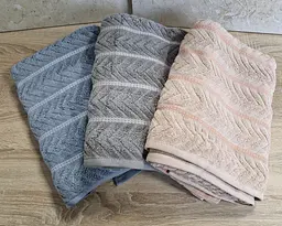 Набір турецьких махрових рушників Cestepe MicroCotton Premium 3 штуки 70x140 Multi 2 щільність 600 г/м2 - мініатюра 4