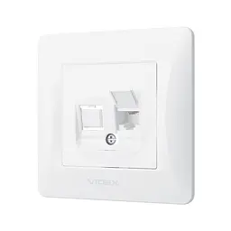 Розетка CAT3 одинарна телефонна біла VIDEX BINERA VIDEX (24438-000) - мініатюра 3