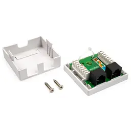 Комп'ютерна розетка RJ45x2 UTP cat.5e 8P8C Vinga (VCPRJ45O2) - мініатюра 4