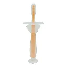 Силіконова зубна щітка Mumlove Mega Zayka MGZ-0707(Peach) з обмежувачем