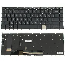 Клавіатура для ноутбука HP (EliteBook X360: 1040 G8) rus чорний без фрейма підсвічування клавіш