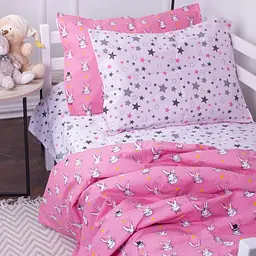 Простирадло MirSon Kids Time Бязь, 17--0528, Bunnies pink - мініатюра 2