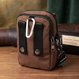Сумка на пояс нейлон 20648 Vintage коричнева - мініатюра 4