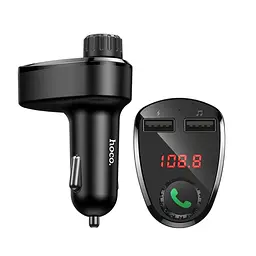 Автомобільний зарядний пристрій Hoco DE24 2 USB з FM-модулятором чорний - мініатюра 5
