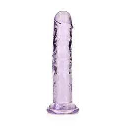 Фалоімітатор RealRock Crystal Clear Realistic Dildo 6'' 14.5 см фіолетовий - мініатюра 7