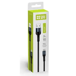 Дата кабель USB 2.0 AM to Micro 5P 1.0m nylon black ColorWay (CW-CBUM045-BK) - мініатюра 7