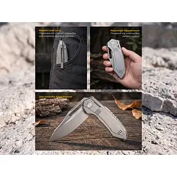 Ніж складаний туристичний Weknife Bogey (9.3 см) Bohler M390 / Titanium сірий - мініатюра 12