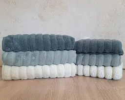 Набір турецьких махрових рушників Cestepe MicroCotton Premium 3 штуки 50x90 + 3 штуки 70х140 Ezgi 6 щільність 600 г/м2 - мініатюра 4