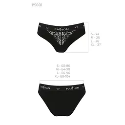 Трусики з широкою гумкою і мереживом Passion PS001 PANTIES XL, black - мініатюра 6