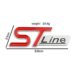 Емблема напис STLine для Ford червоний+срібло 96х35мм метал - мініатюра 2