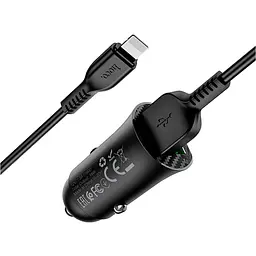Автомобільний зарядний пристрій Hoco Z39 Farsighted 18W 3.4A + Lightning Black [71982]