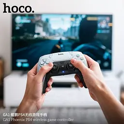 Бездротовий геймпад HOCO GA1 Phoenix PS4 wireless game controller White - мініатюра 4