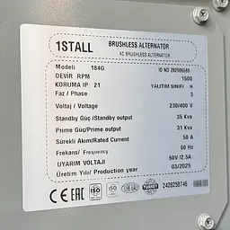 Дизельний генератор OYAL OYY-30 YANG DONG Y490D 30KVA/24KW, Альтернатор OYL184G, витрата 75% навантаження - 6,1 літрів/год, 230/400 В, 50 Гц (AVR+ATS) 2200*900*1350 мм, 750 кг, 125 л - мініатюра 4