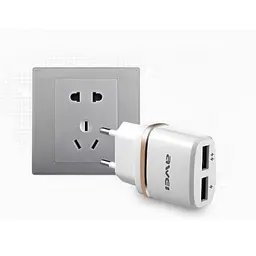 Мережний адаптер Awei C-930 5V, 2.1A, 2 USB - мініатюра 2