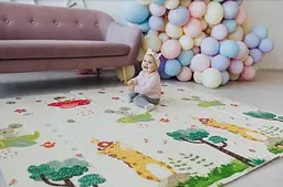 Дитячий двосторонній складаний килимок Poppet Транспорт і Зоопілоти, 200х180 см (PP005-200) - мініатюра 10