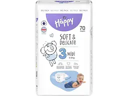 Підгузки дитячі BELLA р.3 70шт Happy Baby Midi 5-9кг
