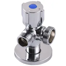 Кран кульовий кутовий подвійний Selba 1/2″х 1/2″х3/4″ Double (SL1599)