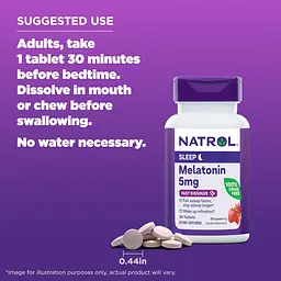 Мелатонін Natrol швидкорозчинний зі смаком полуниці 5 мг 30 таблеток - мініатюра 9