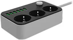 Фільтр-подовжувач мережевий СolorWay 1.8м 3 розетки 6USB black (CW-CHE36B) - мініатюра 3