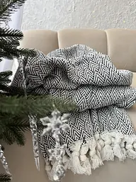Покрывало Zeintex Finland хлопковое 220х240 см черно-белое - миниатюра 9