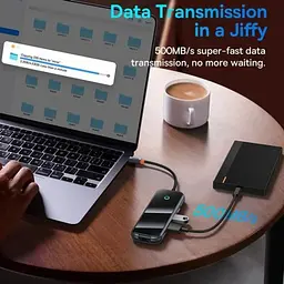 Хаб - мультипортовий адаптер Baseus AcmeJoy 6-Port Type-C Hub (Type-C to HDMI + 2xUsb3.0 + Usb2.0 + Type-C) - мініатюра 4