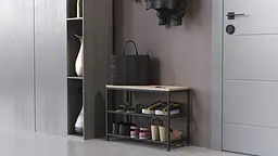Банкетка універсальна Ferrum-decor Слайм 45x63x26 чорний ДСП Дуб Сан-Марино 16мм (FRD-104071) - мініатюра 2