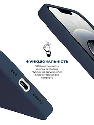 Силиконовый чехол с MagSafe для Apple iPhone 16e/17e, ICON2 MagCase, синий, противоударный, панель с мягкой подкладкой, защита всего корпуса, поддержка беспроводной зарядки, совместим с защитными стеклами и пленками, ArmorStandart (ARM83968) - мініатюра 4