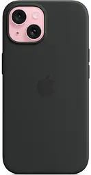 Оригінальний силіконовий чохол для iPhone 15 Apple Silicone Case with MagSafe Midnight Black MT0J3ZM/A - мініатюра 8