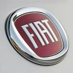 Емблема Fiat Червона Хром d=93 мм СЕРЕДНЯ на скотчі та напрямних (Завод)