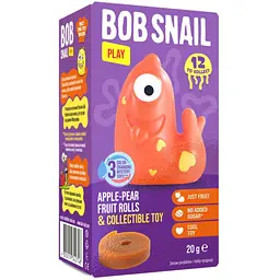 Натуральні цукерки Bob Snail Яблуко-Груша з колекційною іграшкою Dragosnails 20 г