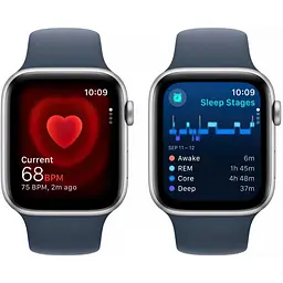Смарт-годинник Apple Watch SE 2 GPS 40mm Silver Aluminium Case with Storm Blue Sport Band M/L (MRE23) - мініатюра 4