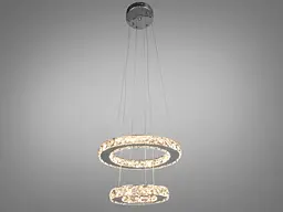 Люстра стельова LED Diasha 7206-3W/300+200HR "Кришталеві кільця", 30W, хром, для вітальні, коридору, кухні - мініатюра 2