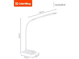 Настільна лампа ColorWay White (CW-DL07FB-W) - мініатюра 4