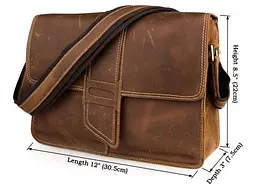 Сумка чоловіча 14231 у вінтажному стилі Vintage коричнева - мініатюра 8