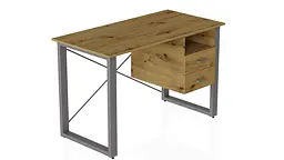 Письмовий стіл із ящиками Ferrum-decor Оскар 750x1400x600 метал Сірий ДСП Дуб Артізан 16 мм (FRD-103253)